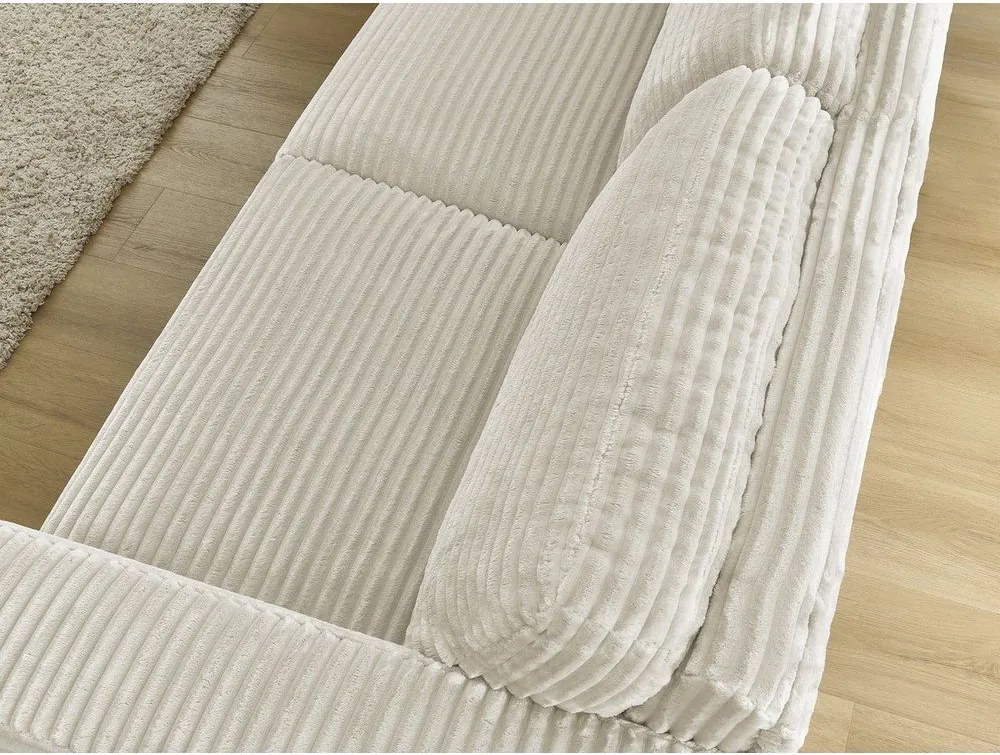 Béžová menčestrová pohovka na každodenné spanie/rozkladacia 240 cm Hugo – Bobochic Paris