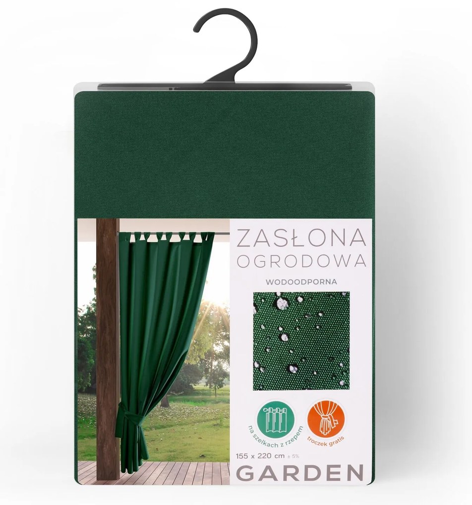 ZÁHRADNÝ VODEODOLNÝ ZÁVES NA PÚTKACH GARDEN 155X260 CM ZELENÁ