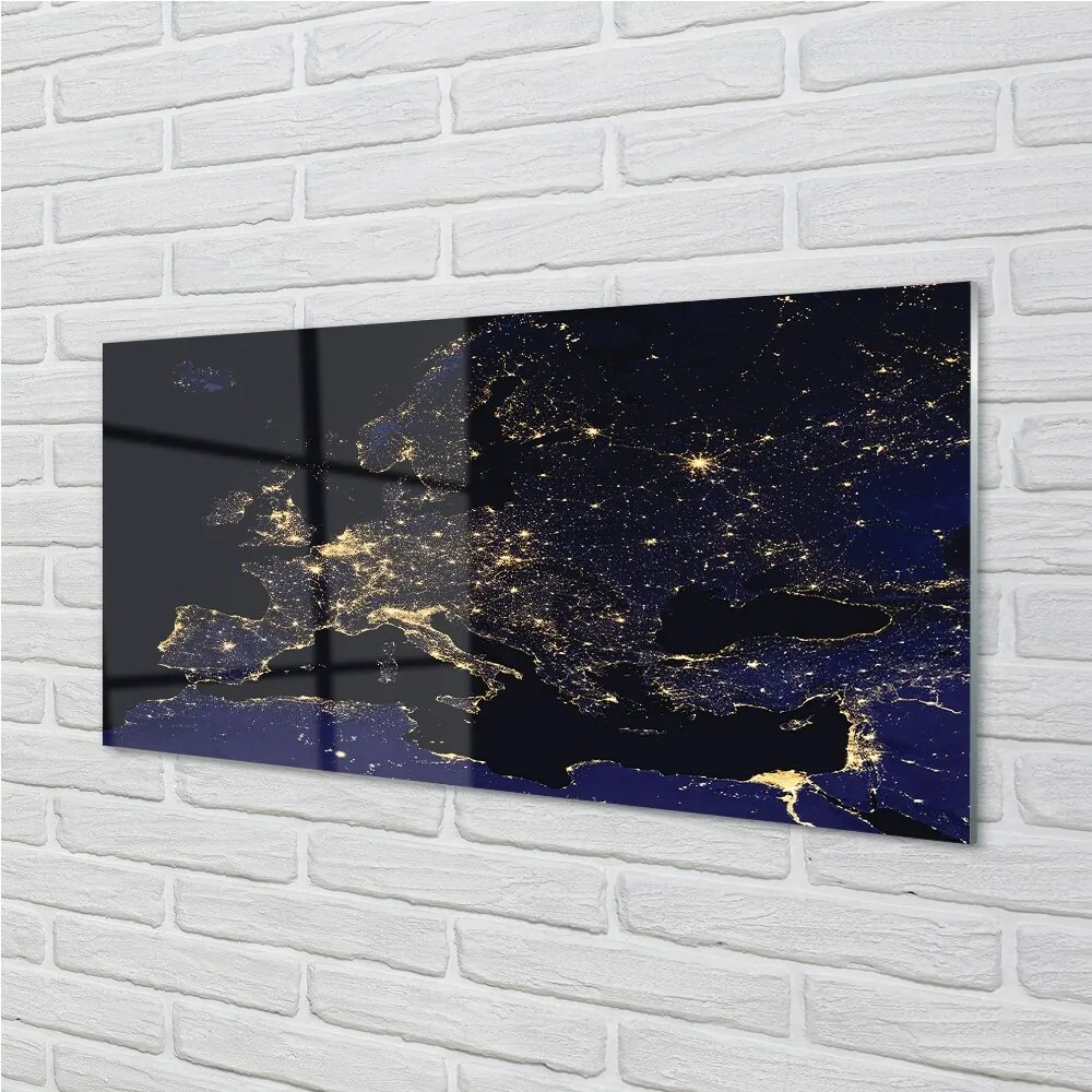 Obraz na skle sky mapa svetle 125x50 cm