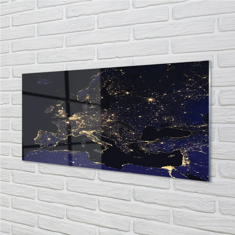 Obraz na skle sky mapa svetle 140x70 cm