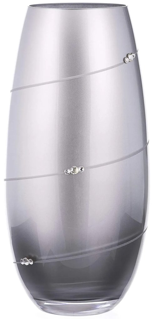 Diamante sklenená váza Silhouette City Barel Silver so Swarovski kryštálmi 25 cm