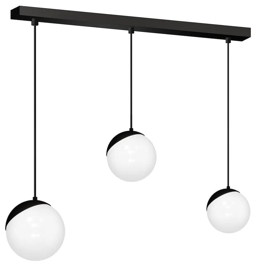 Závesné svietidlo Sfera, 3x biele sklenené tienidlo, b