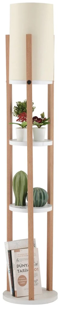 Stojací lampa Nora II bílá/dub přírodní