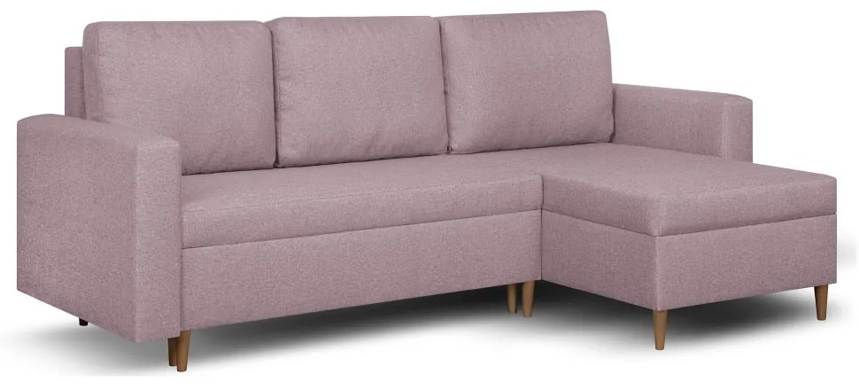 Rozkládací rohová sedací souprava KENO Růžová