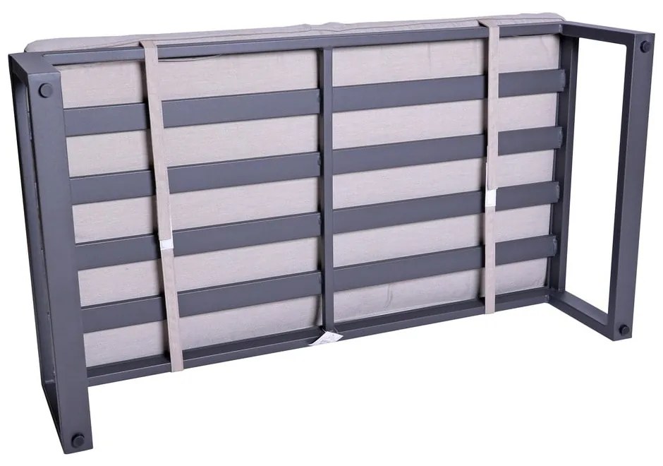 Čierno-béžový kovový záhradný lounge set pre 8 Portland – Rojaplast