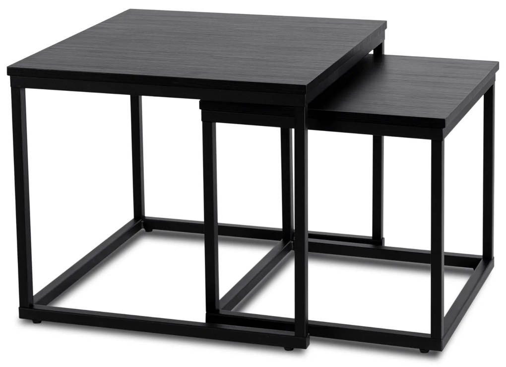 PROXIMA.store - Loftový set konferenčných stolíkov TEVET FARBA: dub, FARBA NÔH: čierna