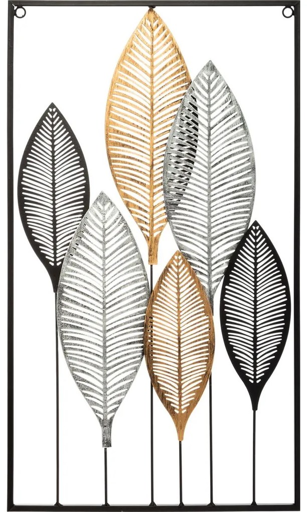 Kovová dekorácia na stenu Leafs 37x65 cm