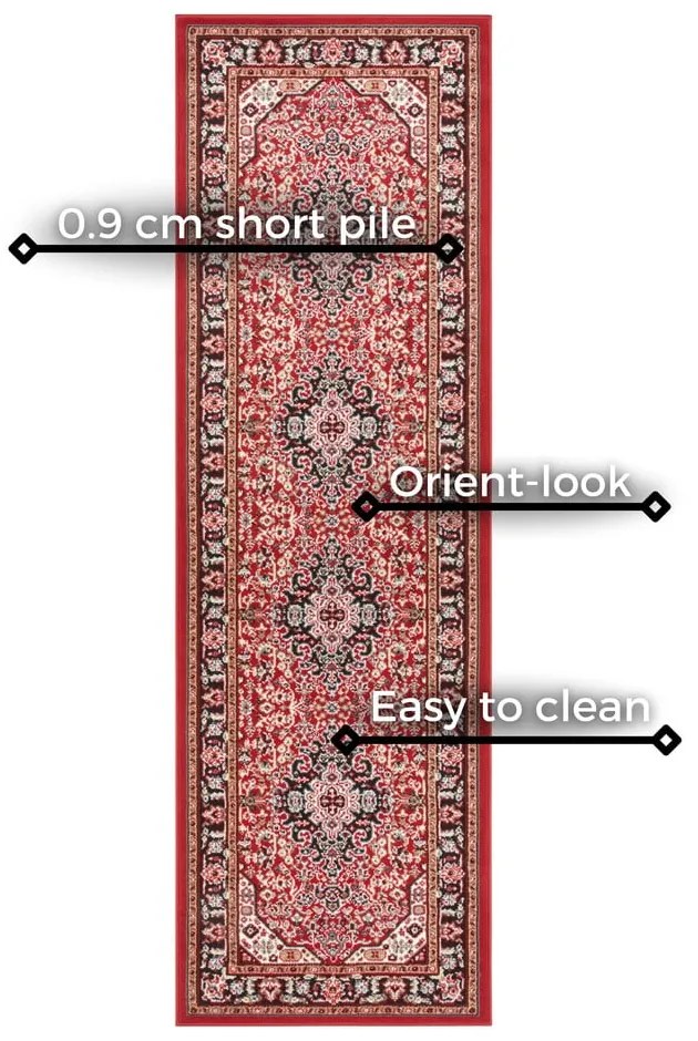 Červený behúň Nouristan Skazar Isfahan, 80 x 250 cm