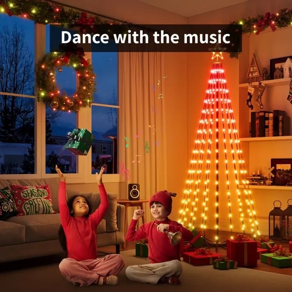 Govee-LED RGBIC Vianočný stromček s hviezdou LED/15W/230V IP65 1,8m Matter Wi-Fi