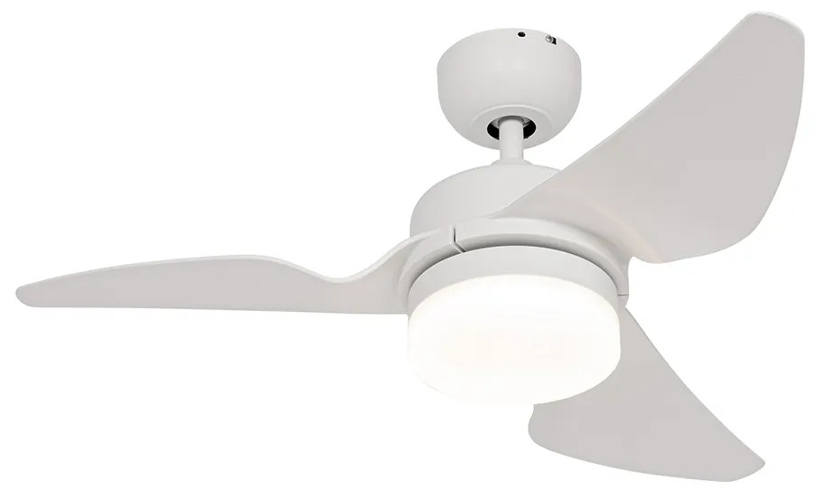 Stropný ventilátor biely vrátane LED s diaľkovým ovládaním - Yuki