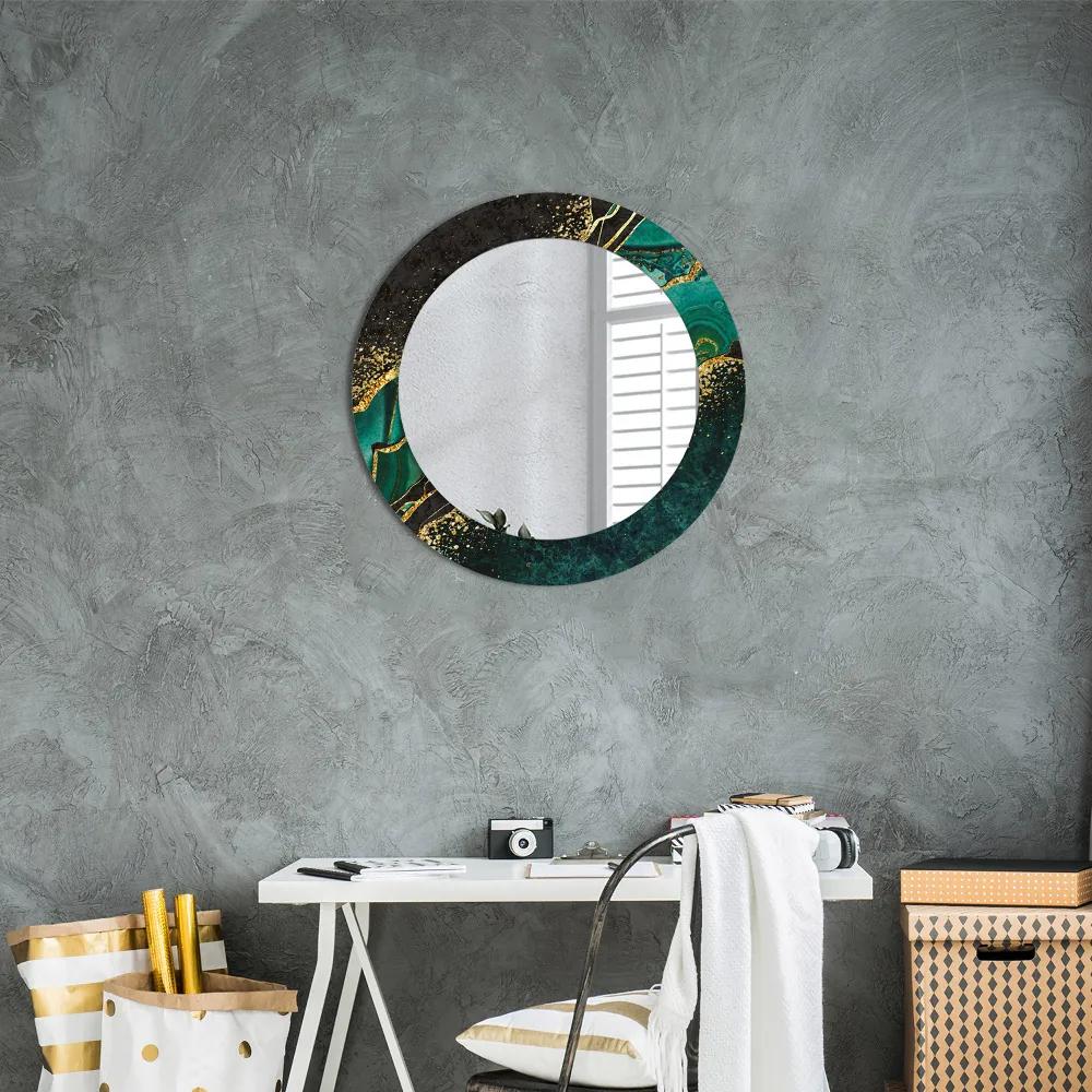 Okrúhle ozdobné zrkadlo Mramorový zelený fi 60 cm
