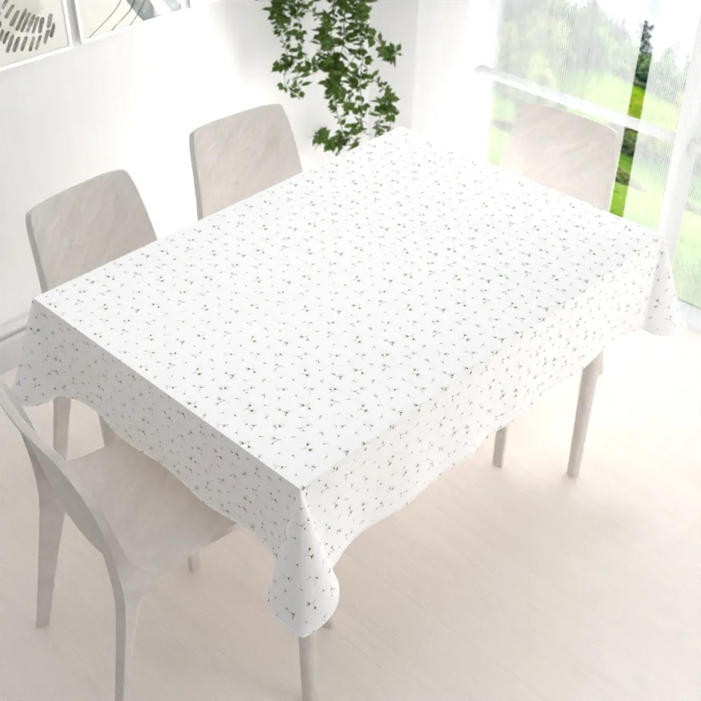Biante Bavlnený obdĺžnikový obrus Sandra SA-424 Drobné kvietky na bielom 50x100 cm