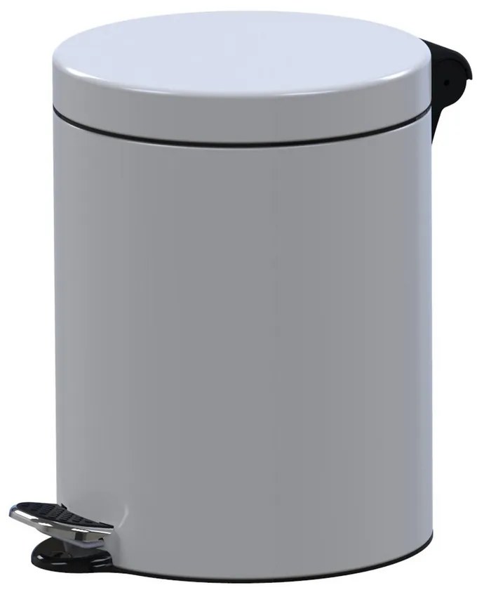 Nášľapný odpadkový kôš, 5 l, biela