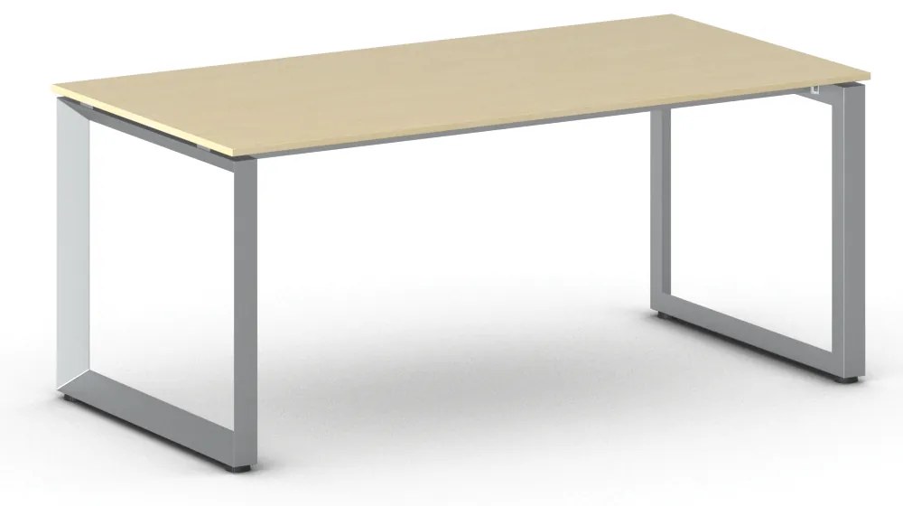 Kancelársky stôl PRIMO INSPIRE, sivostrieborná podnož, 1800 x 900 mm, breza