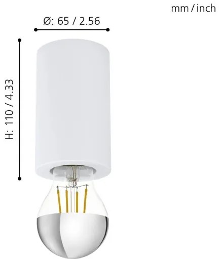 Eglo 99066 - Stropné svietidlo SALUZZO 1xE27/40W/230V