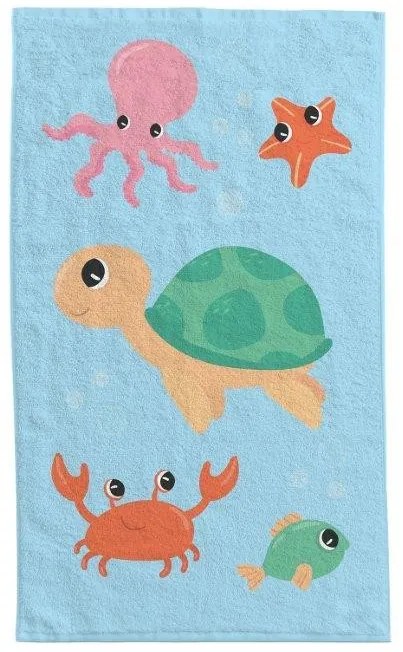 Detský bavlnený uterák KIDS 002 30x50 cm modrý