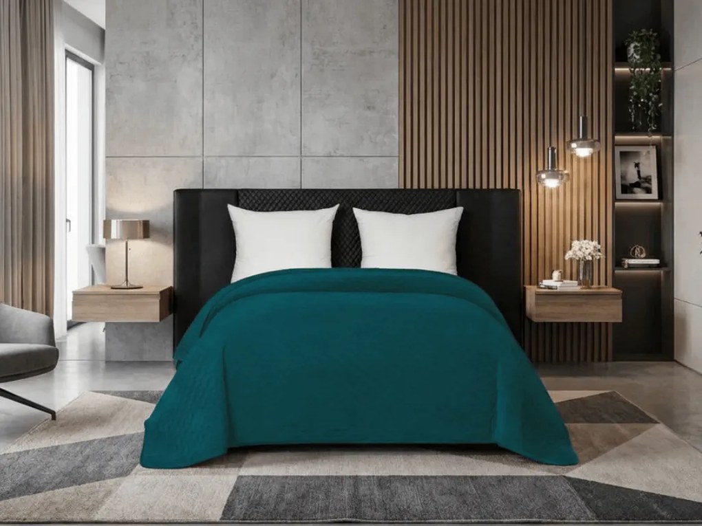 Zamatový prehoz na posteľ ASTRALIA, petrolejový Rozmer: 200 x 220 cm