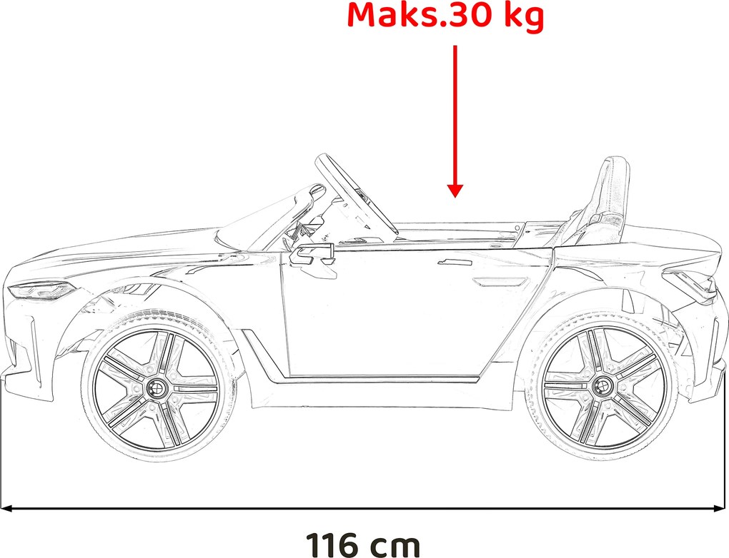 Ramiz BMW i4 Detské autíčko na batérie modré + pomalý štart + EVA + ekokoža + LED audio + diaľkové ovládanie