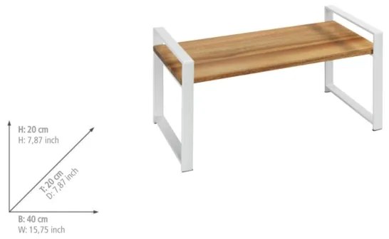 WENKO 53027100 - Polica LOUISA 40x20 cm biela/hnedá