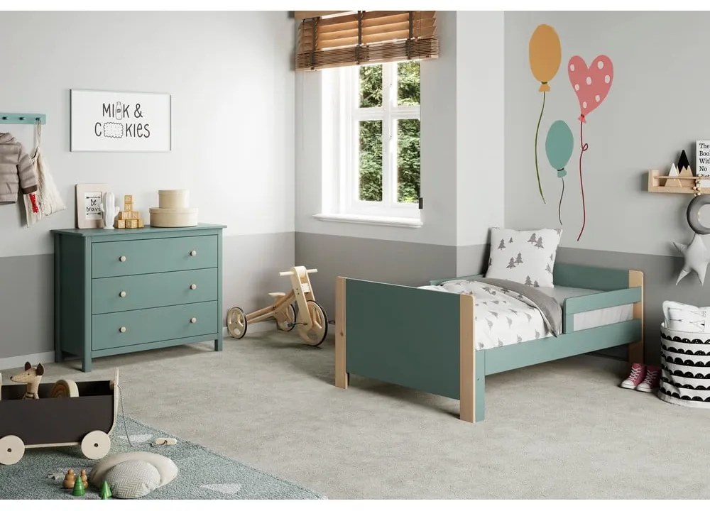 Rastúca detská posteľ v zeleno-prírodnej farbe 90x140/190 cm Willi – Marckeric