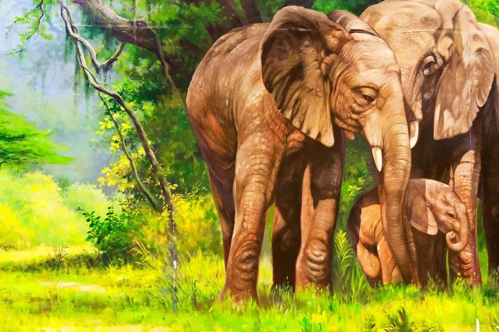 Originálna tapeta rodina slona
