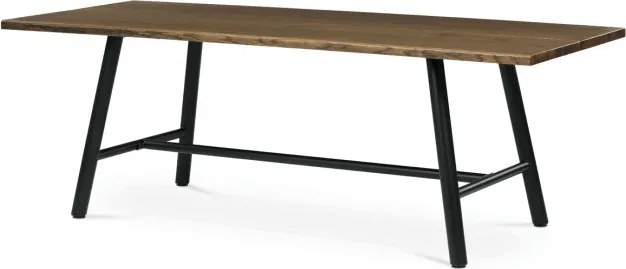 Jedálenský stôl 220x90 cm HT-T1822 WAL orech / čierne nohy