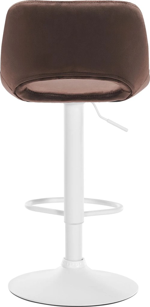 Barová stolička Camden - zamat, biely rám Hnedá