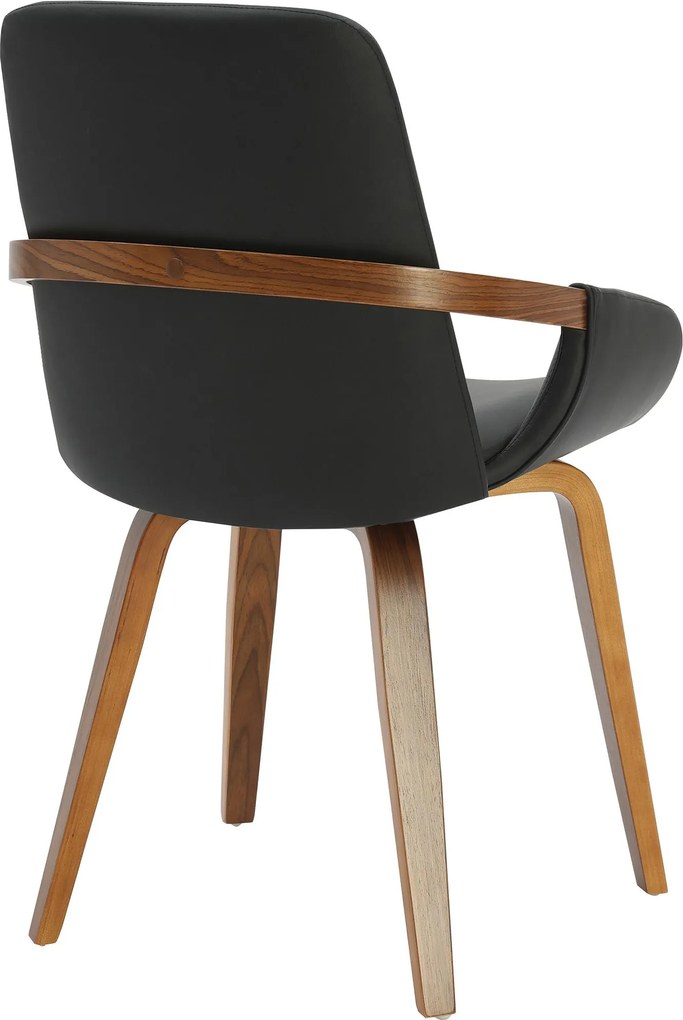 Jedálenská stolička Bertol koženka - orech/čierna