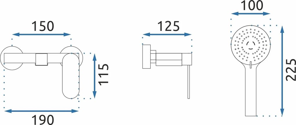 REA Berg, vaňová batéria s ručnou sprchovou sadou, čierna, REA-B2040
