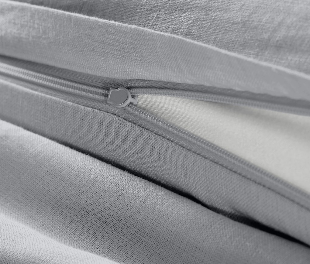 Ľanová posteľná bielizeň, sivá, štandardná veľkosť