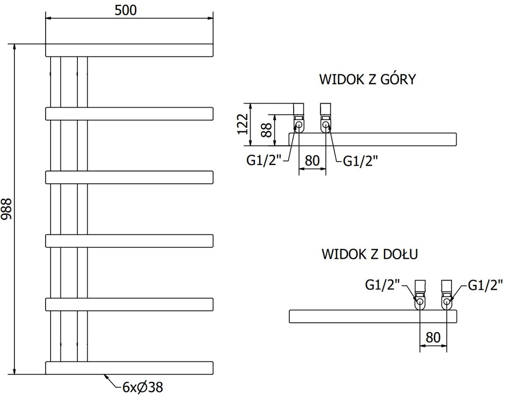 Mexen Jukon, vykurovacie teleso 988 x 500 mm, 461 W, biela, W116-0988-500-00-20