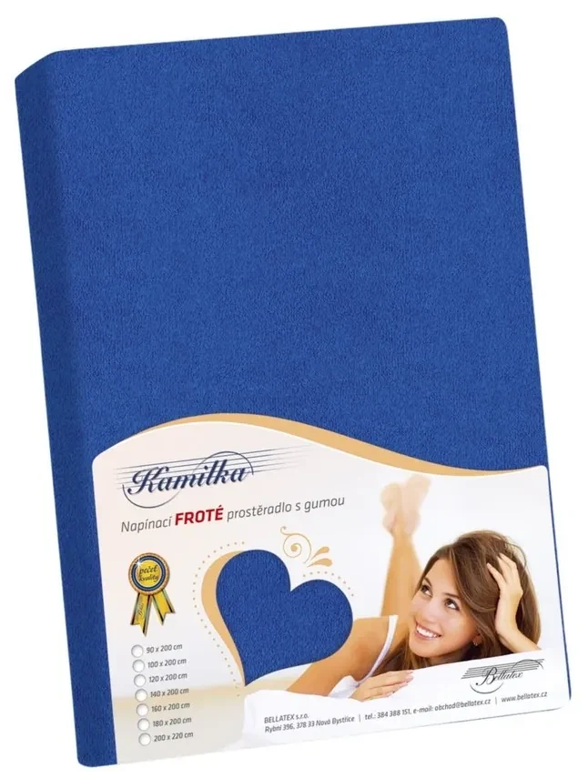Bellatex Froté prestieradlo Kamilka tmavomodrá, 100 x 200 cm