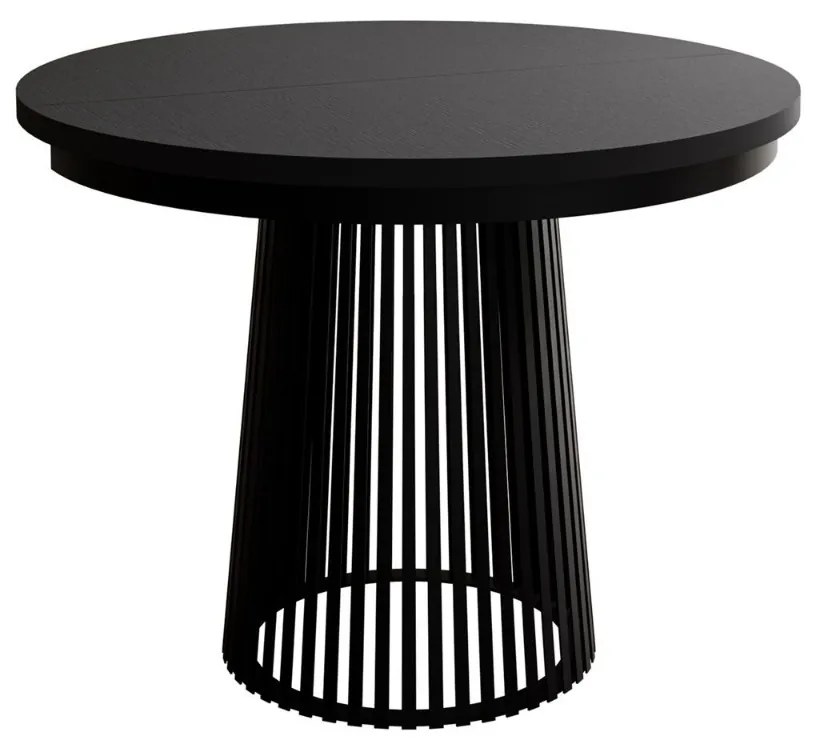 OKRÚHLY ROZKLADACÍ JEDÁLENSKÝ STÔL SIMEON ČIERNY 100 / 180 cm