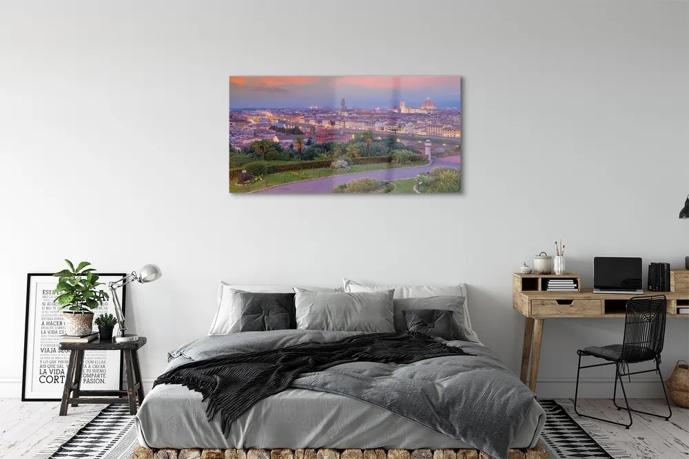 Obraz na akrylátovom skle Rieka taliansko panorama 125x50 cm