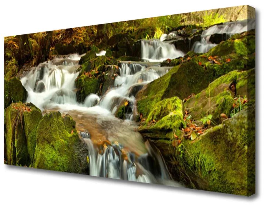 Obraz Canvas Vodopád skaly príroda 125x50 cm