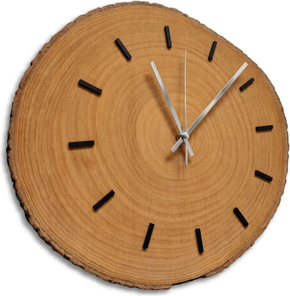 Nástenné hodiny z kmeňu stromu s originálnou kôrou | KORRO: Amber - 3072 26-29 cm 4815-115591 KOR008