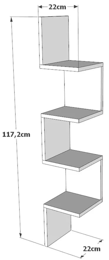Nástenná knižnica v dekore borovice v prírodnej farbe 22x117 cm Laura - Kalune Design