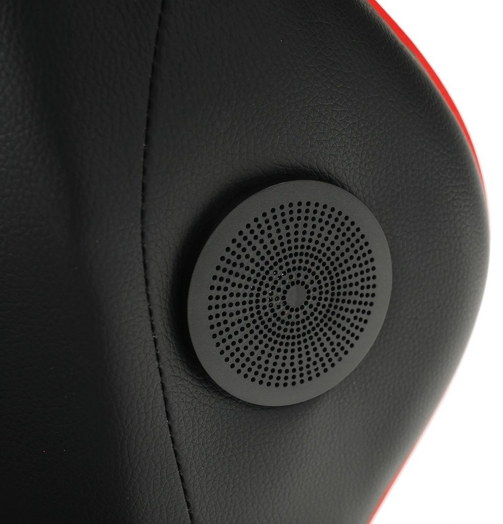 Kondela Kancelárske/herné kreslo s Bluetooth reproduktormi, čierna/červená, CARPI