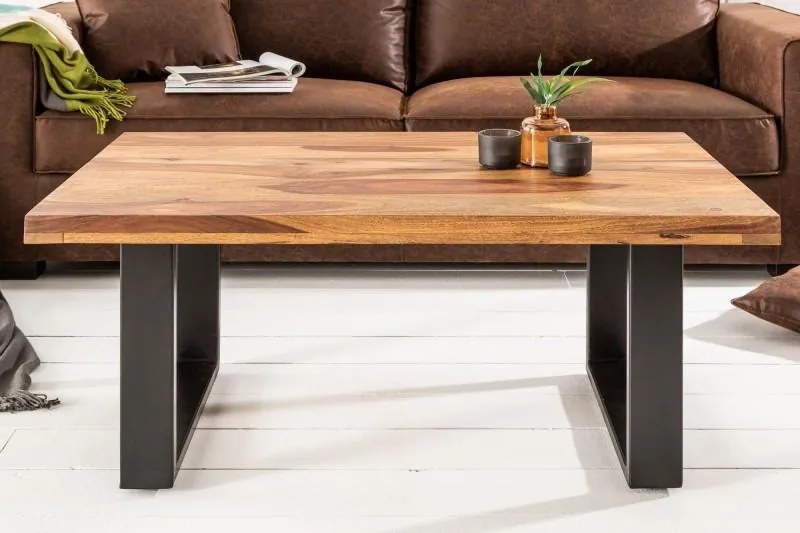Invicta Interior - Dizajnový konferenčný stolík IRON CRAFT 100 cm Sheesham
