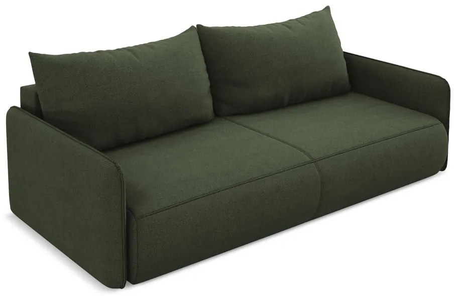 Zelená rozkladacia/s úložným priestorom pohovka 216 cm Nanea – Makamii