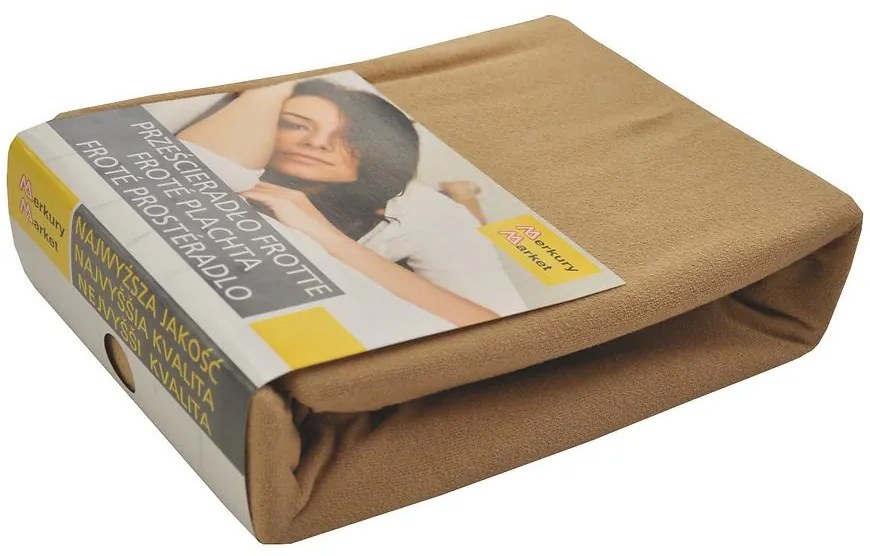 Froté plachta s gumkou 1,6/2,0 kol3 kavová