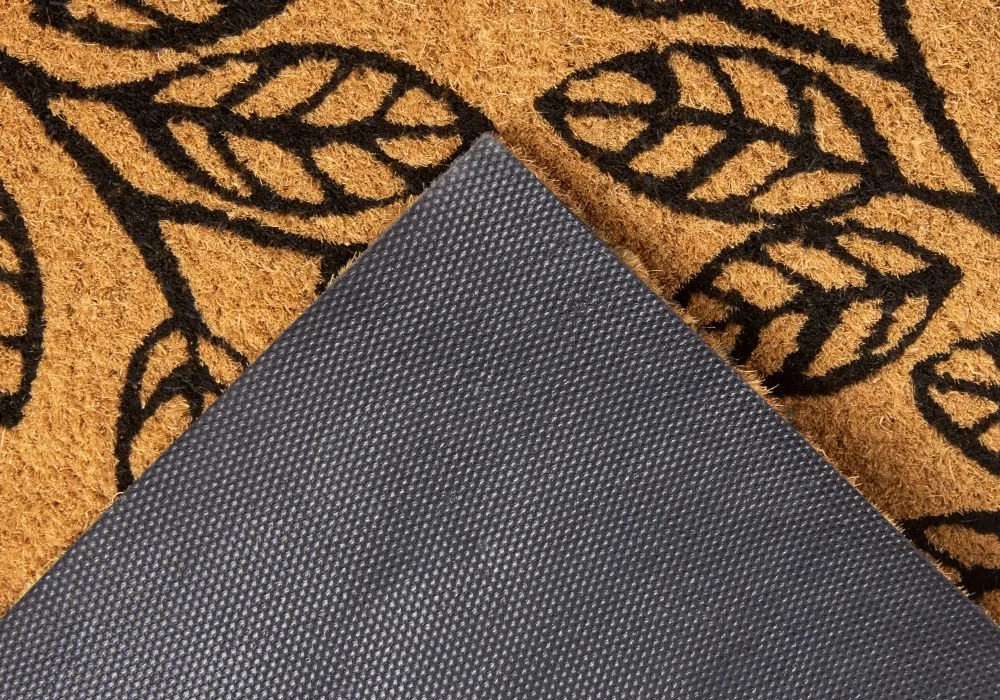 Hanse Home, Rohožka Listy 105579 - na von aj na doma, 45x75, hnedá, chodba / predsieň