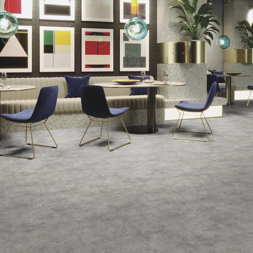 PVC podlaha - lino AladinTex Ultra 2225 Rough l. grey, na mieru, šíře 4m, šedá, filc, chodba / predsieň, Gerflor