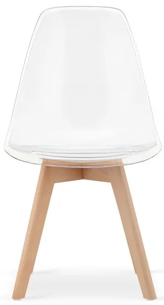 Set styroch jedálenských stoličiek KITO priesvitné / naturálne nohy (4 ks)