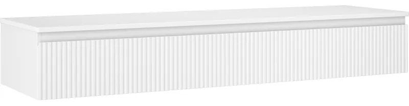 Mexen Rivel, kúpeľňová skrinka 160 cm s pracovnou doskou, 1 zásuvka, drážkovaná, biela matná, 91A20-16023-1-BFC01
