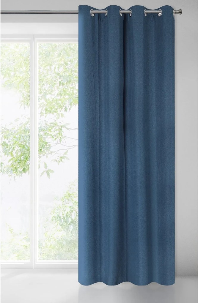 ZATEMŇOVACÍ ZÁVES NA KRÚŽKOCH MELTEM 140X250 CM NÁMORNÍCKA MODRÁ