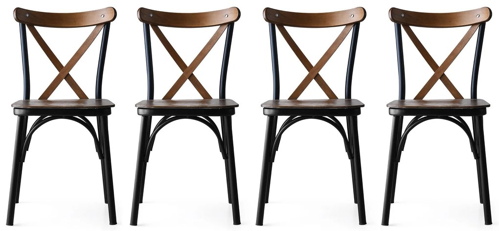 Set 4 stoličiek Aisha (Orech). Akcia -19%. Vlastná spoľahlivá doprava až k Vám domov. 1072792