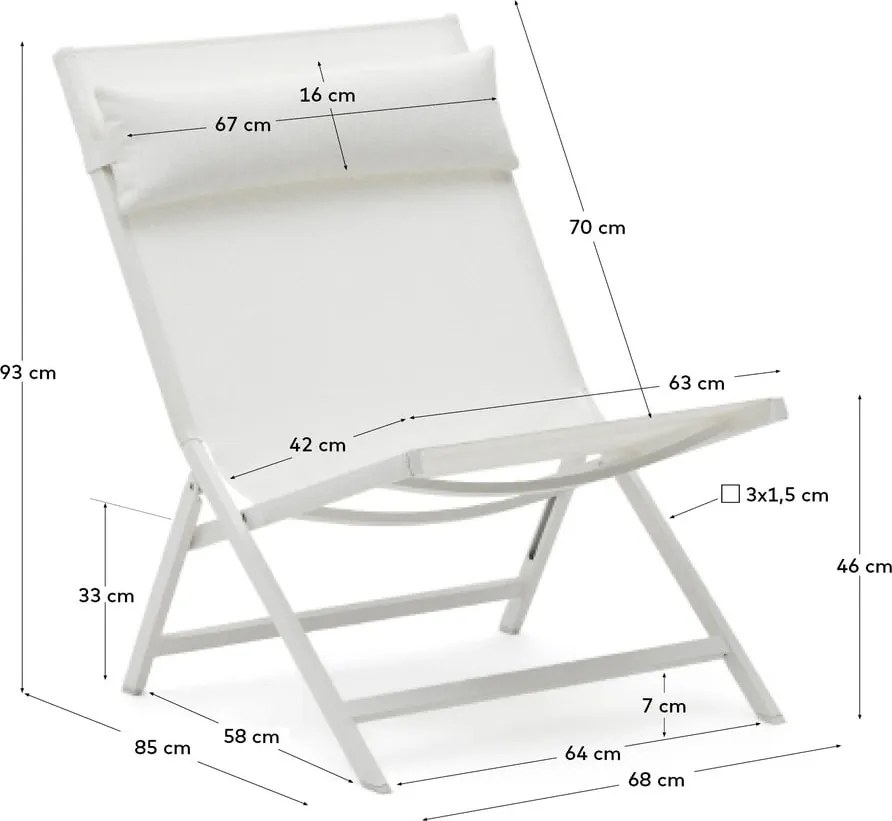 Biele kovové záhradné kreslo Canutells – Kave Home