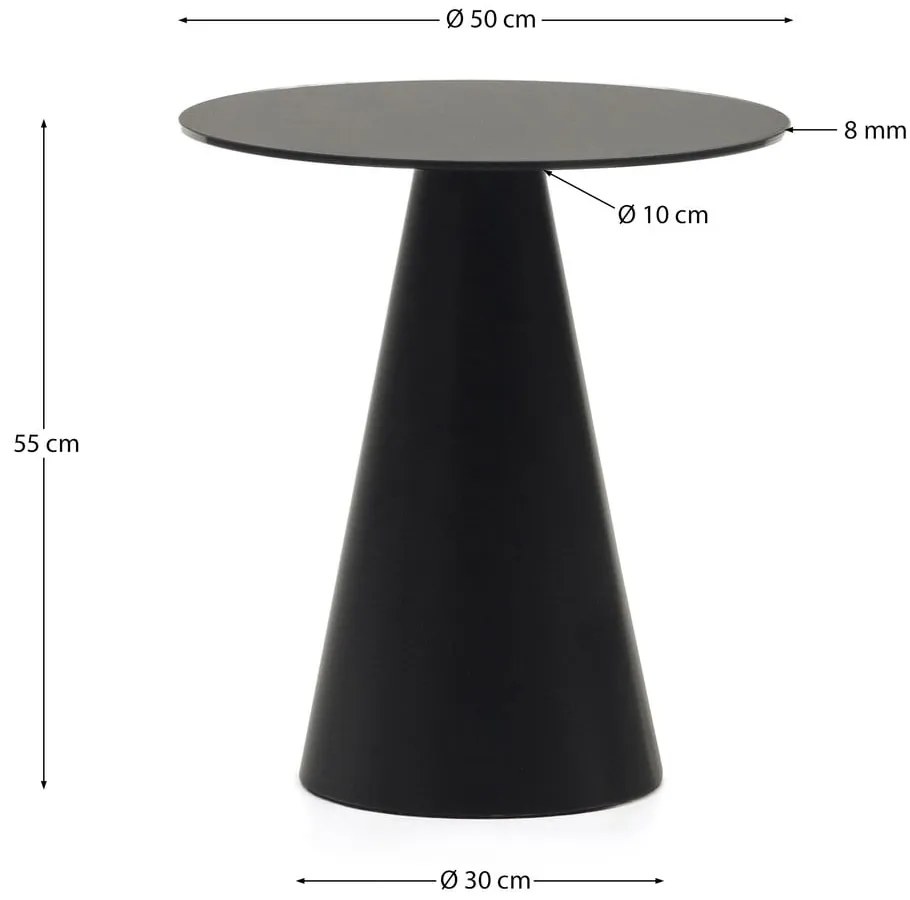 Okrúhly odkladací stolík so sklenenou doskou ø 50 cm Wilshire – Kave Home