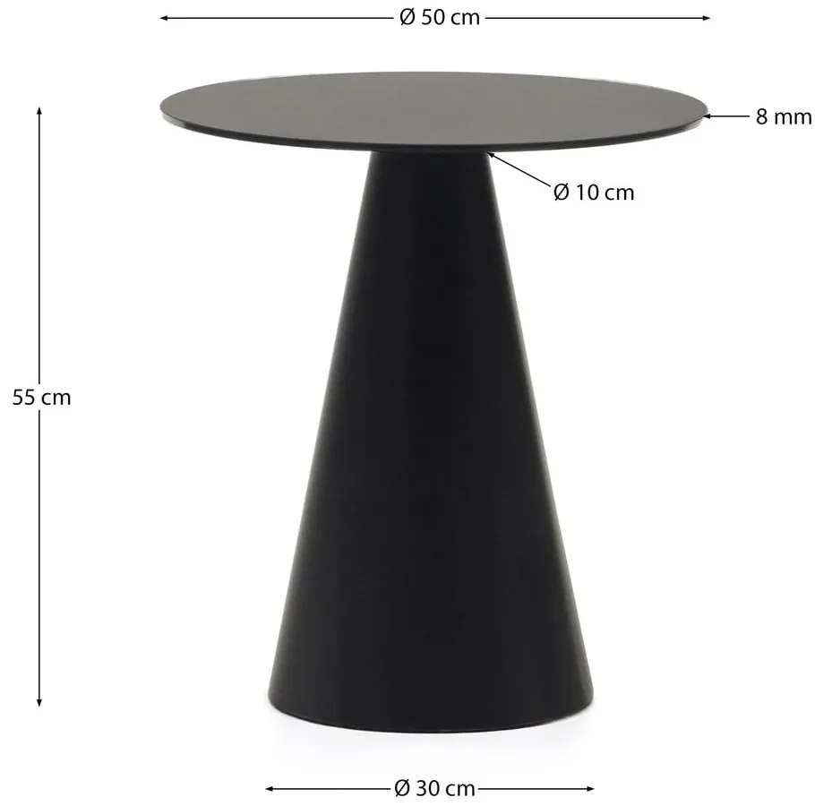 Okrúhly odkladací stolík so sklenenou doskou ø 50 cm Wilshire – Kave Home